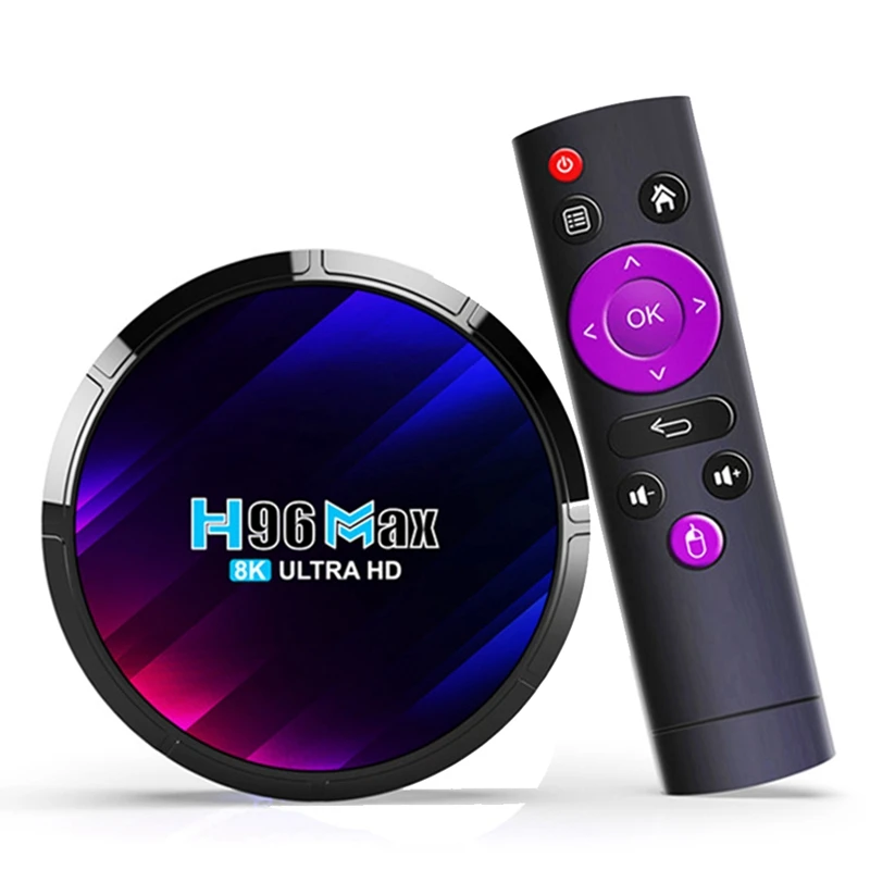 H96Max Rk3528 Smart Tv Box Smart Tv Box Parti Di Controllo Remoto Top Box Lettore Multimediale Tv Box Spina Ue