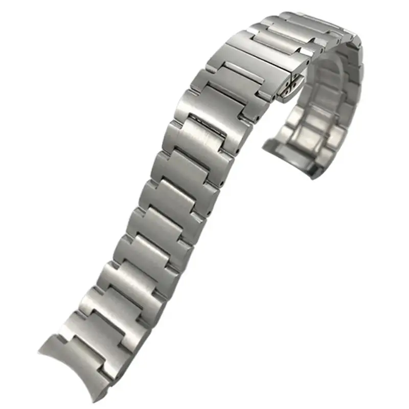 Pcavo Cinturino Per Orologio In Acciaio Inossidabile Massiccio Con Estremità Curva 21Mm Per Mido M021.431 Per Mido 40Mm Commander Watch Series Silver 