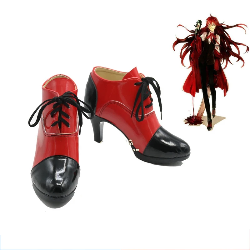 Stivali Per Adulti Black Butler Grill Sutrock Cosplay Shoes Custom Any Size Cosplay Shoes Anime Party Boots