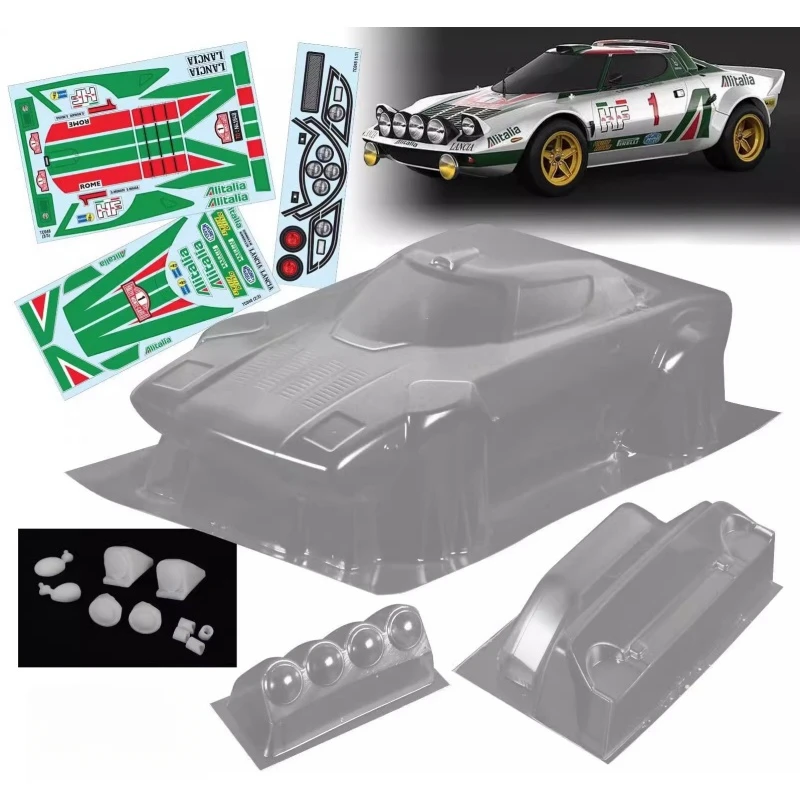 1/10 Lancia Stratos Clear Drift Body Car Shell Set, 190Mm Di Larghezza, 258Mm Chassis On-Road Tamiya Tt-01 Tt-02 Kyosho