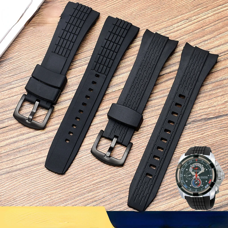 Per Seiko Velatura/Srh 006 013 Spc007J1 Snae17 26Mm Cinturino Sportivo In Silicone Nero 26Mm Cinturino In Gomma Da Uomo Accessori Per Orologi