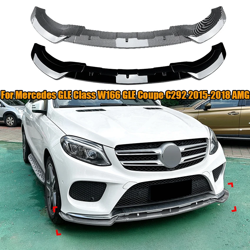 Paraurti Anteriore Lip Splitter Diffusore Body Kit Spoiler Protezione Paraurti Per Mercedes Gle Class W166 Gle Coupe C292 2015-2018