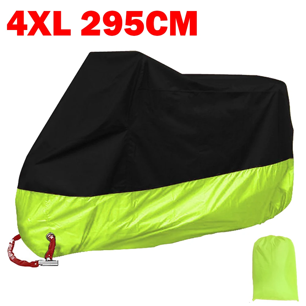 Xxxxl Copertura Moto Nero/Verde Per Harley Road King Custom Flhr Tour Road Glide Touring/Yamaha Royal Star Venture Xvz1300