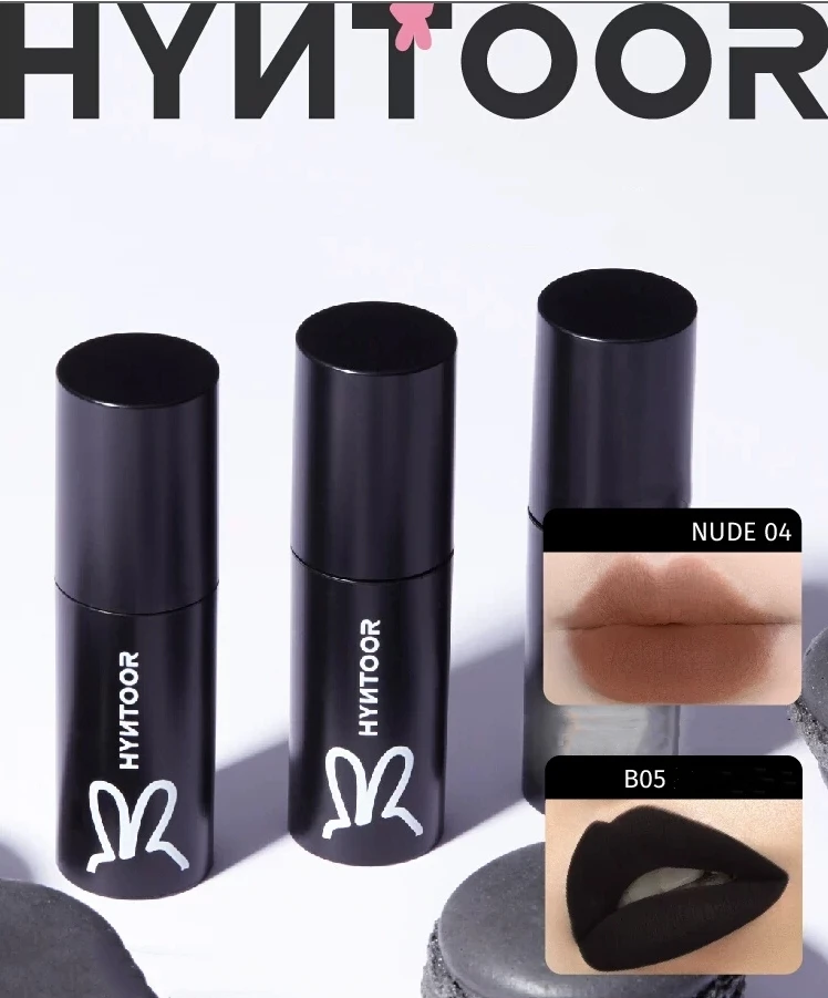 Hyntoor Hi Sweeties /Hey Cool Series Lip Mud Bare Pink Browny Nude Subvert Color Velvet Matte Lip Tint Velvet Liquid Lipstick