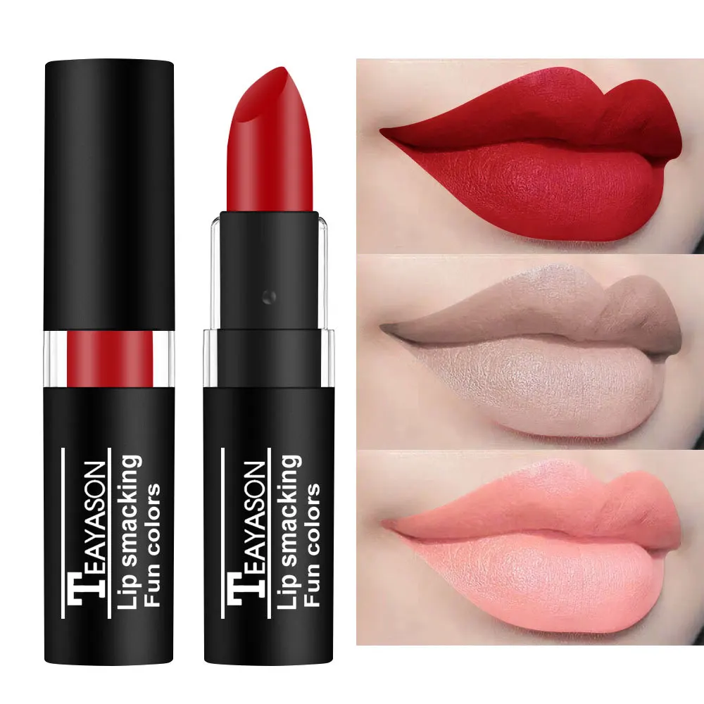 12 Colori Matte Moisturizing Lipstick Waterproof Long Lasting Moisture Party Festival Cool Makeup Sexy Lip Tint