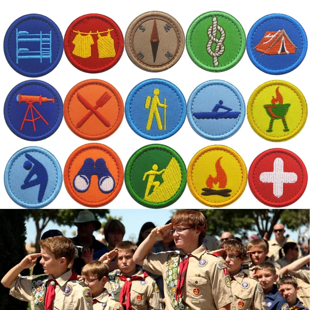 Varietà Vintage Boy Scout Patch Camp Cabin Escursionismo All'Aperto Explorer Decor Badge Appliques Patch Ricamate Per Zaino Per Scarpe