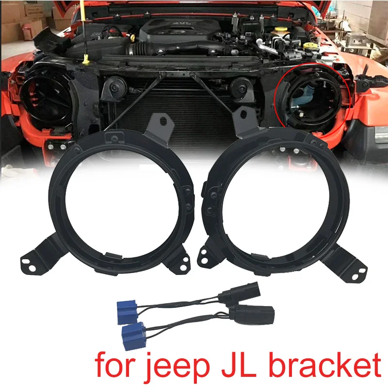 Nuovo Wrangler Jl 7 Pollici Rotondo Led Accessori Per Fari Staffa Di Montaggio Adattatore Ad Anello Per Jeep Wrangler Jl 2018 2019