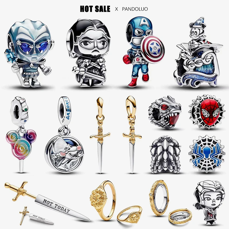2024 Nuovo In Marvel Captain America Charm Beads Fit Pandora Bracciale Donna 925 Silver Disney Game Of Thrones Ciondolo Bead Jewelry