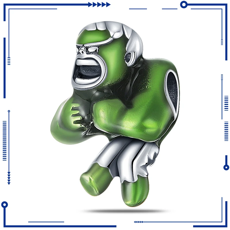 Marvel Avengers Hulk Charm Bead Fits Pandora Original Bracciale Donna 925 Sterling Silver Ciondolo Perline Gioielli Fai Da Te Regalo Caldo 2023