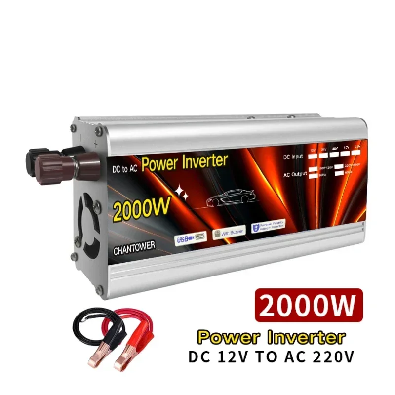 Inverter 12V 220V Inverter Solare 500W 1000W 1500W 2000W Trasformatore Di Tensione Portatile Caricatore Automatico Convertitore Inverter Di Potenza Pe