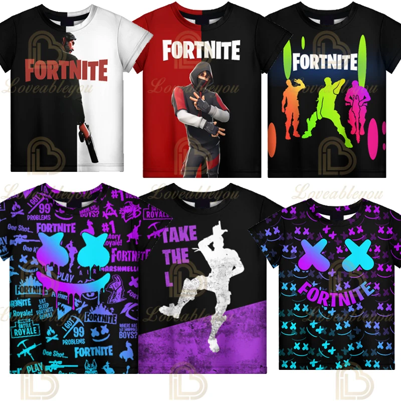 Nuova Estate Bandai Fortnite Figure T Shirt Tutti T-Shirt Battle Royale Cute Tee Shirt Basic Manica Corta Uomo Tshirt