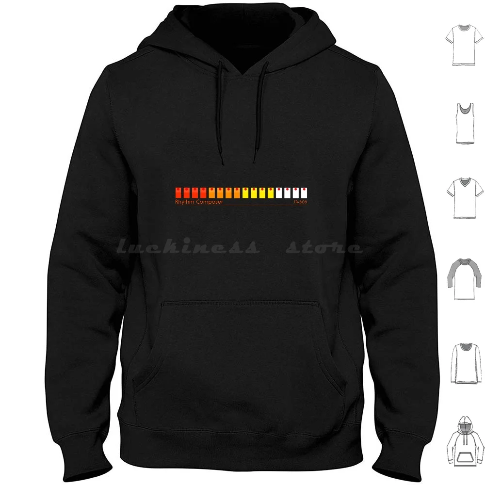 Tr 808 Roland Felpa Con Cappuccio Cotone Manica Lunga Tr 808 Roland