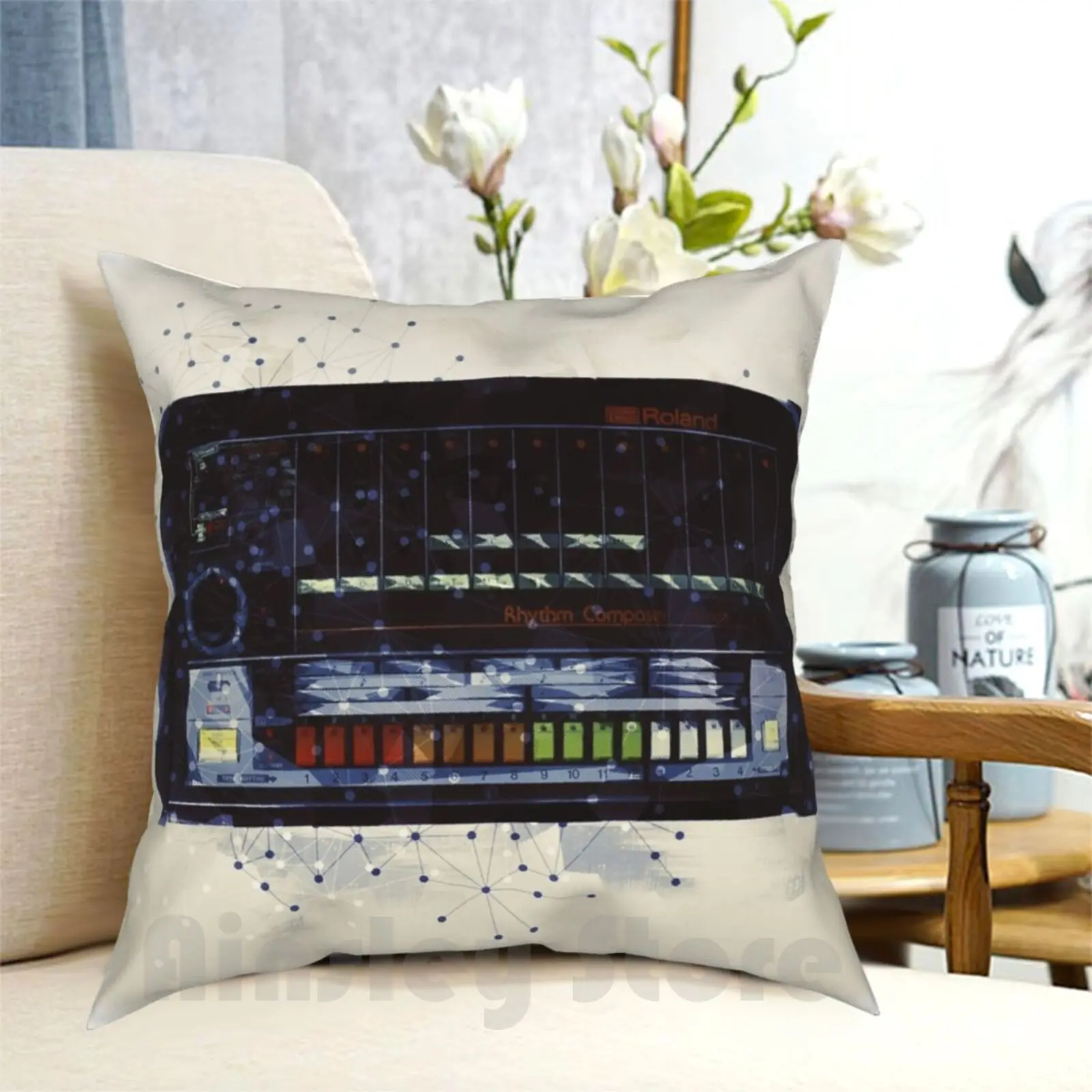 808 Drum Machine Design Astratto Federa Stampata Casa Morbida Fodera Per Cuscino Fai Da Te 808 Batteria Beatbox Roland Tr808 Tr 808