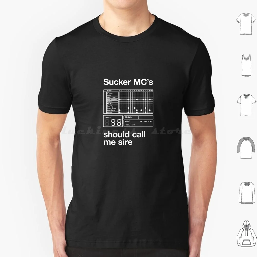 The King Of Rock T Shirt 6Xl Cotton Cool Tee King Of Sucker Mcs Rap Hip Hop Golden Age Old School Roland Tr 808 Drum Machine