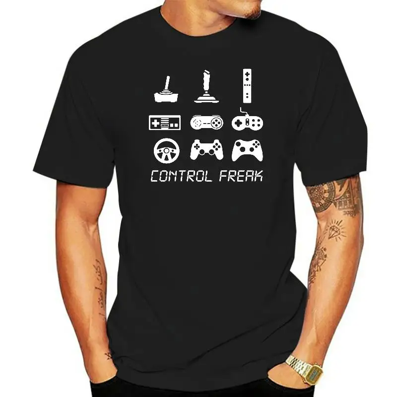 Control Freak- Arcade Console Gamer Addict-Shirt Da Uomo Grafica Di Fatcucù-Mts1035 Cool Graphics Classic Girocollo