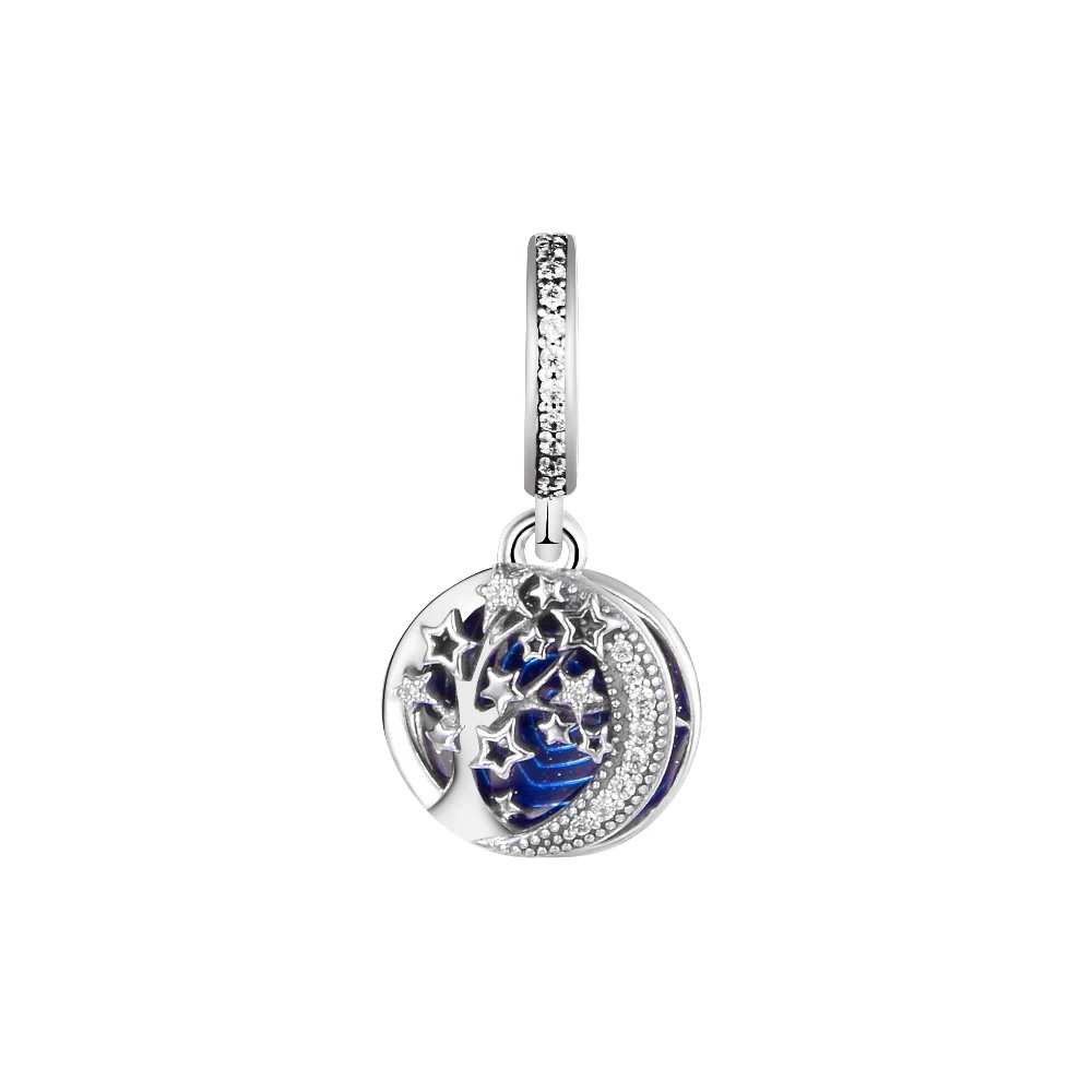 Adatto Pandora 925 Bracciale Originale Albero E Galassia Luna Charms Perline In Argento Sterling Per Gioielli Pulseras