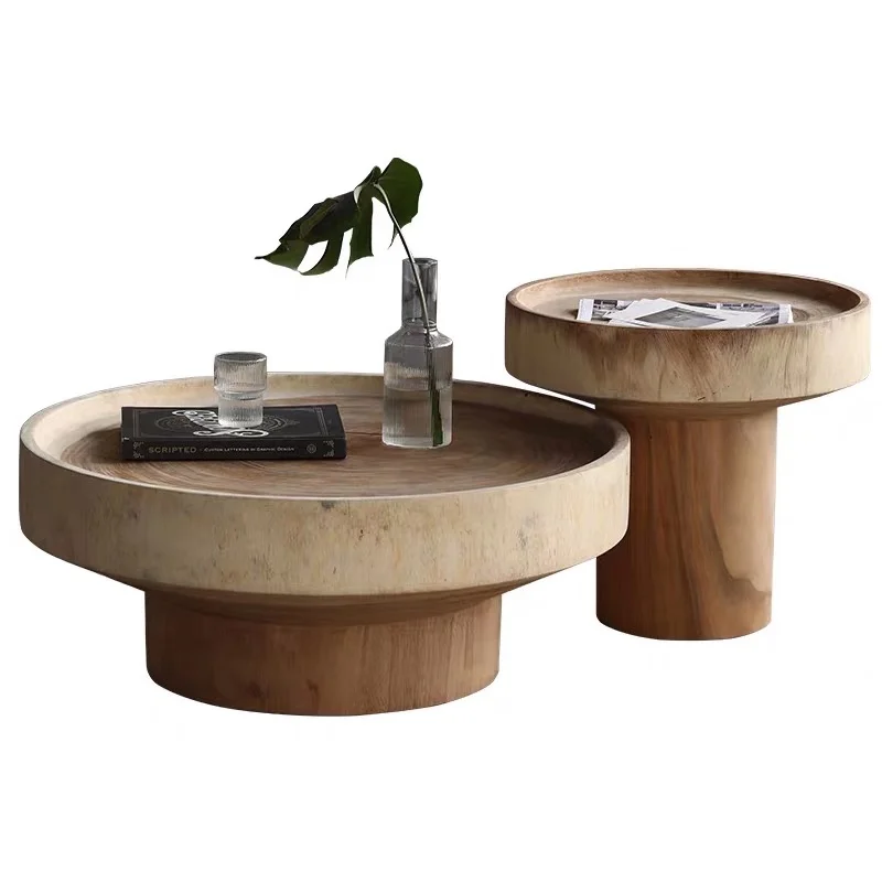 Semplice Tavolo Da Caffè In Legno Massello Nordico Mobili Piccolo Appartamento Tavolo Da Pranzo Rotondo In Legno Da Tè