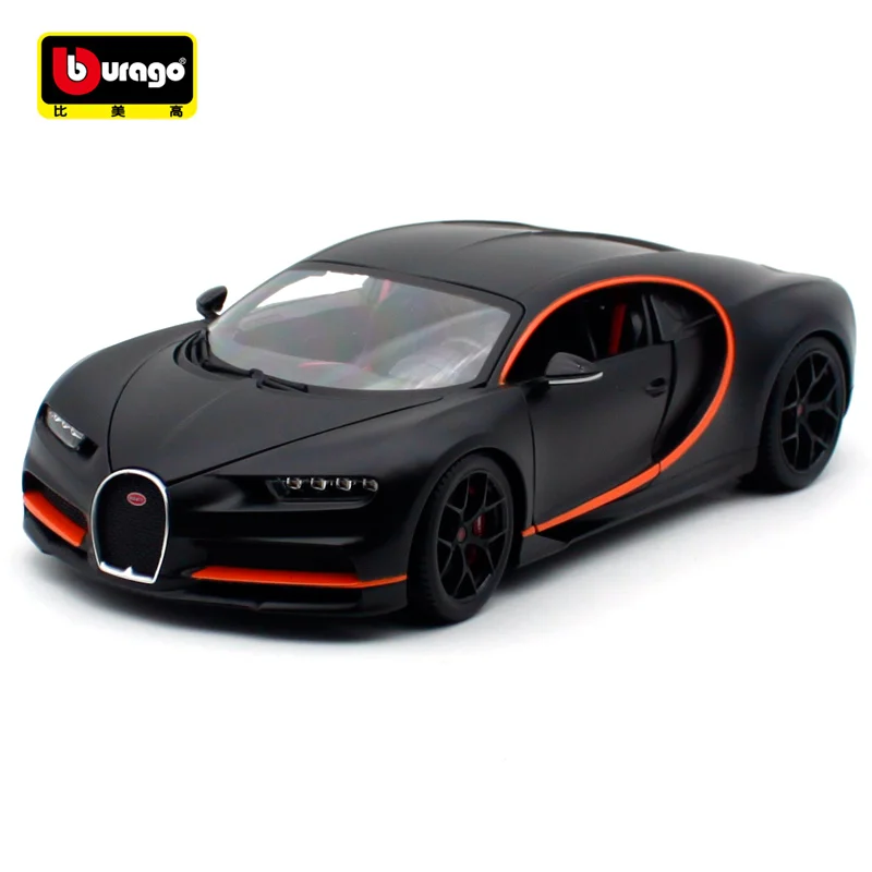 Bburago 1:18 2018 Bugatti Chiron Sport Car Cool Black High Simulator Alloy Metal Model Car B278