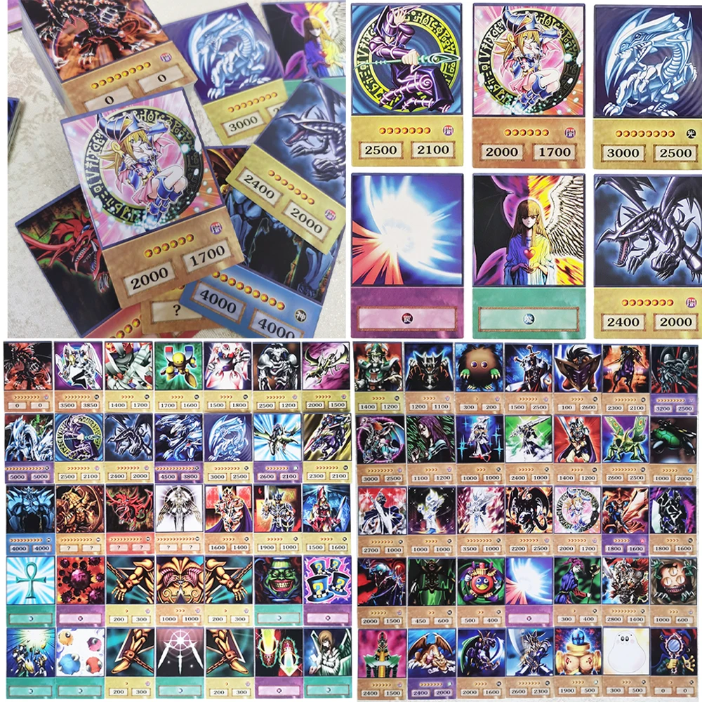 100 Pz Yu Gi Oh Flash Cards Duel Monsters Egyptian God Blue-Eyes White Dragon Dark Magician Girl Game Collection Carte Regalo Giocattolo