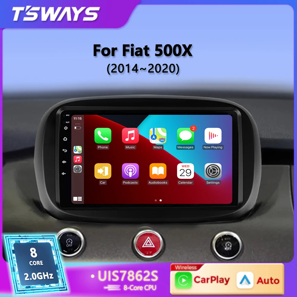 Tslways L6 Pro 8Core Autoradio Stereo Multimediale Per Fiat 500X 2014 - 2020 2 Din Android Auto Radio Gps Carplay Universale 2Din