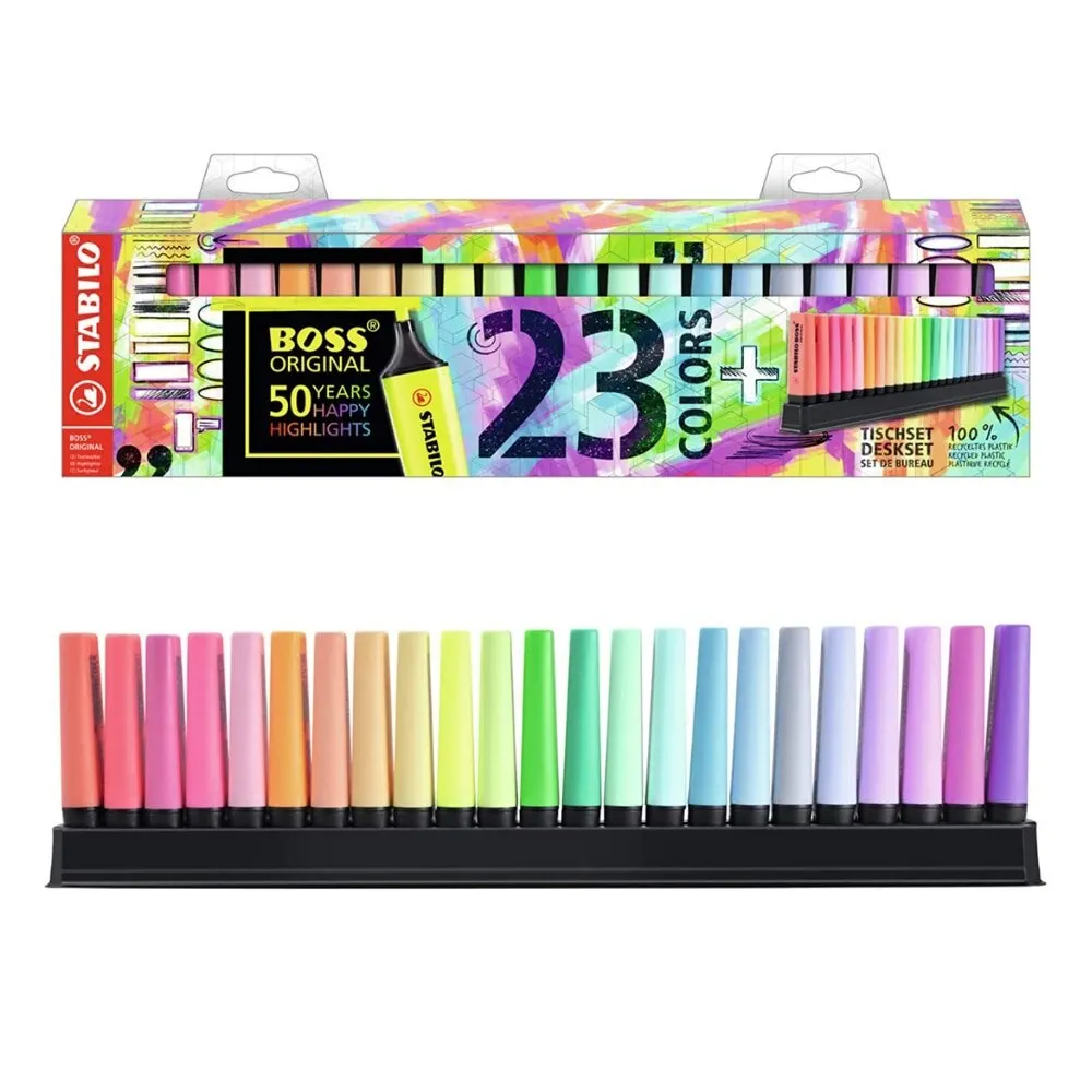 Stabilo Boss Original Pastel 23 Pcs Evidenziatore Fluorescente Colori Pastello Pennarelli A Inchiostro Pennarelli 50Th Anniversary Desk Office Set Pen