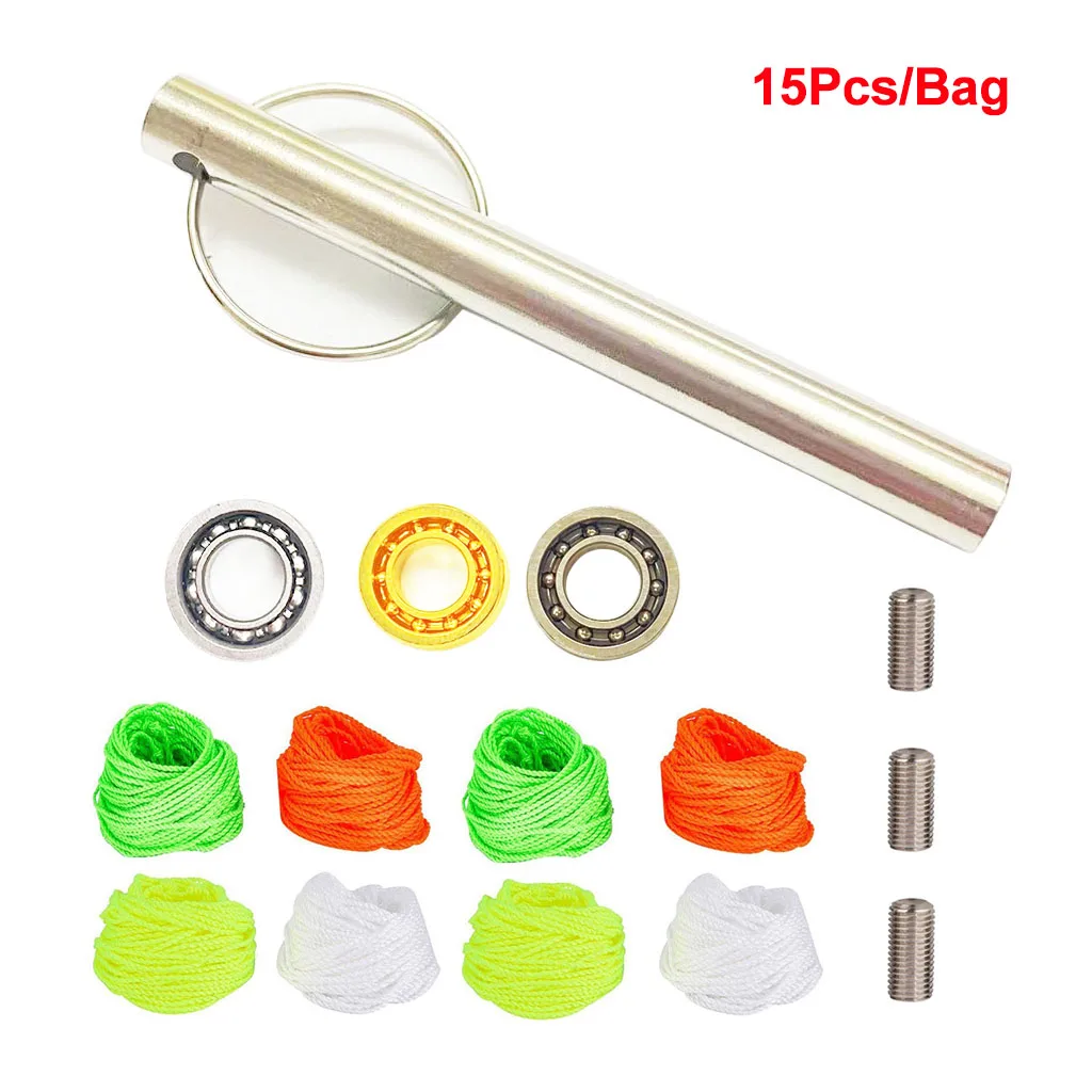 15 Pz/Borsa Parti Della Sfera Yoyo In Metallo Ur188 Yoyo Cuscinetto/Yoyo Corda In Nylon/Strumento Di Rimozione Del Cuscinetto Yoyo Per Yoyo Ball Toy