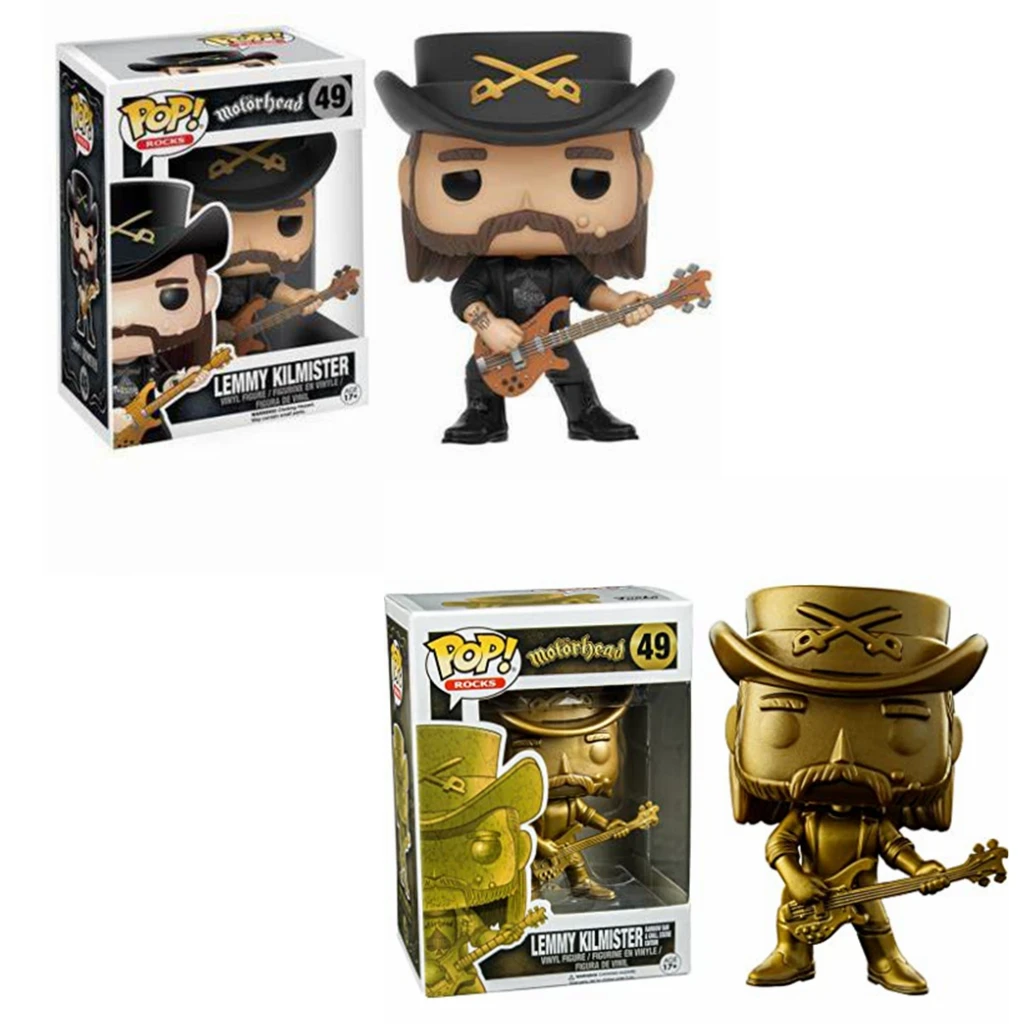 Funko Pop Rock Motorhead Gold Lemmy Kilmister 49 # Pvc Doll Figure In Vinile Tema Caldo Collezione Esclusiva Modello Giocattoli Per Bambini
