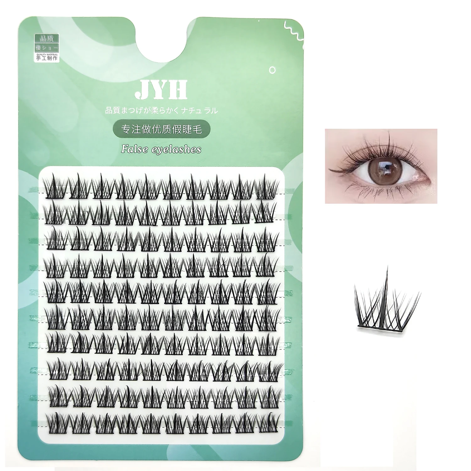 100 Bundles Trucco Professionale Ciglia Individuali Cluster Trilogy Lash Wispy Natural Segmented Single Cluster Ciglia Finte
