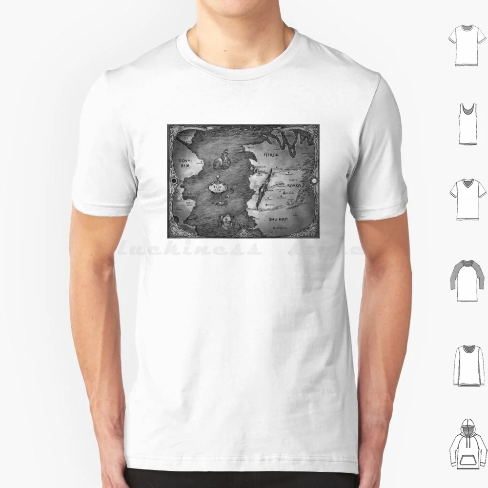 The Grisha Trilogy Map T Shirt Uomo Donna Bambini 6Xl The Grishaverse Map Grisha Trilogy Map Fjerda Map Ravka Map Shadow And Bone