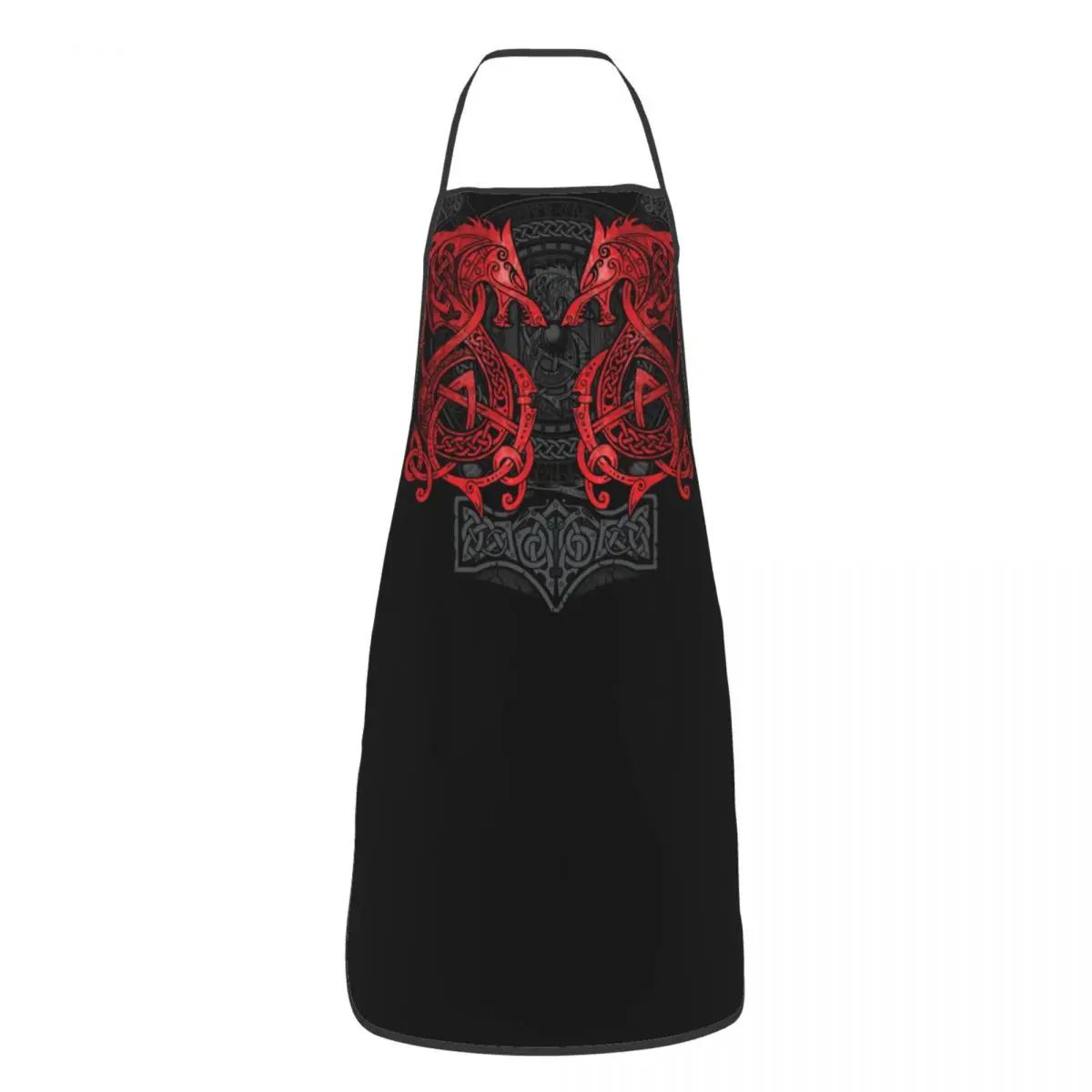 Bavaglino Personalizzato Fighting Fenrir Grembiule Per Uomo Donna Unisex Chef Kitchen Cooking Viking Nordic Monster Wolf Tablier Cuisine Baking