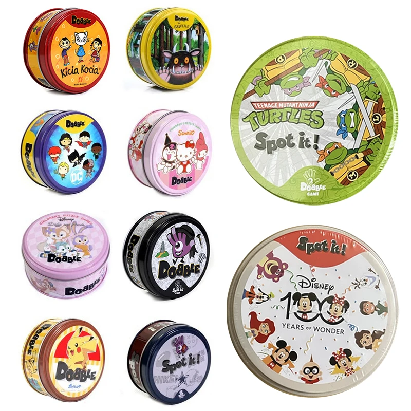 Spot It Gioco Di Carte Dobble Disney 100Th Anniversary Pokemon Pikachu Mirage Studio Paw Patrol Giochi Da Tavolo Scatola Di Metallo Regali Per Bambini