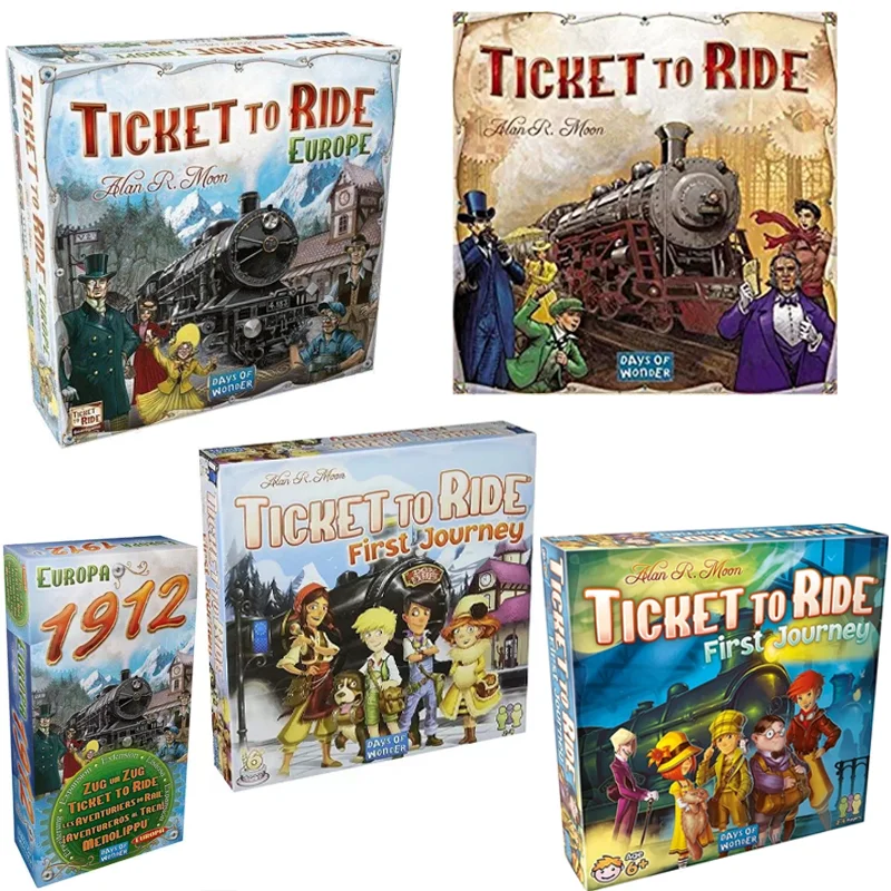 Ticket To Ride Series Euro First Journey Giochi Da Tavolo Dobble Multiplayer Friends Party Play Cards Game Plot Collection Toys Gifts