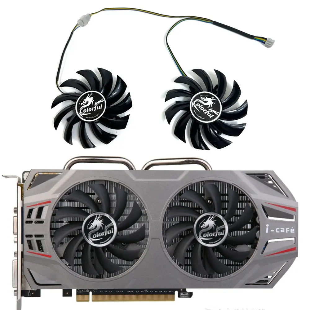 2 Pz/Set Nuova Ventola Gpu Gtx 660 Da 75Mm, Per Ventola Di Raffreddamento Della Scheda Grafica Gtx 650 Ti Gtx 660, Gtx 750 Ti Colorata