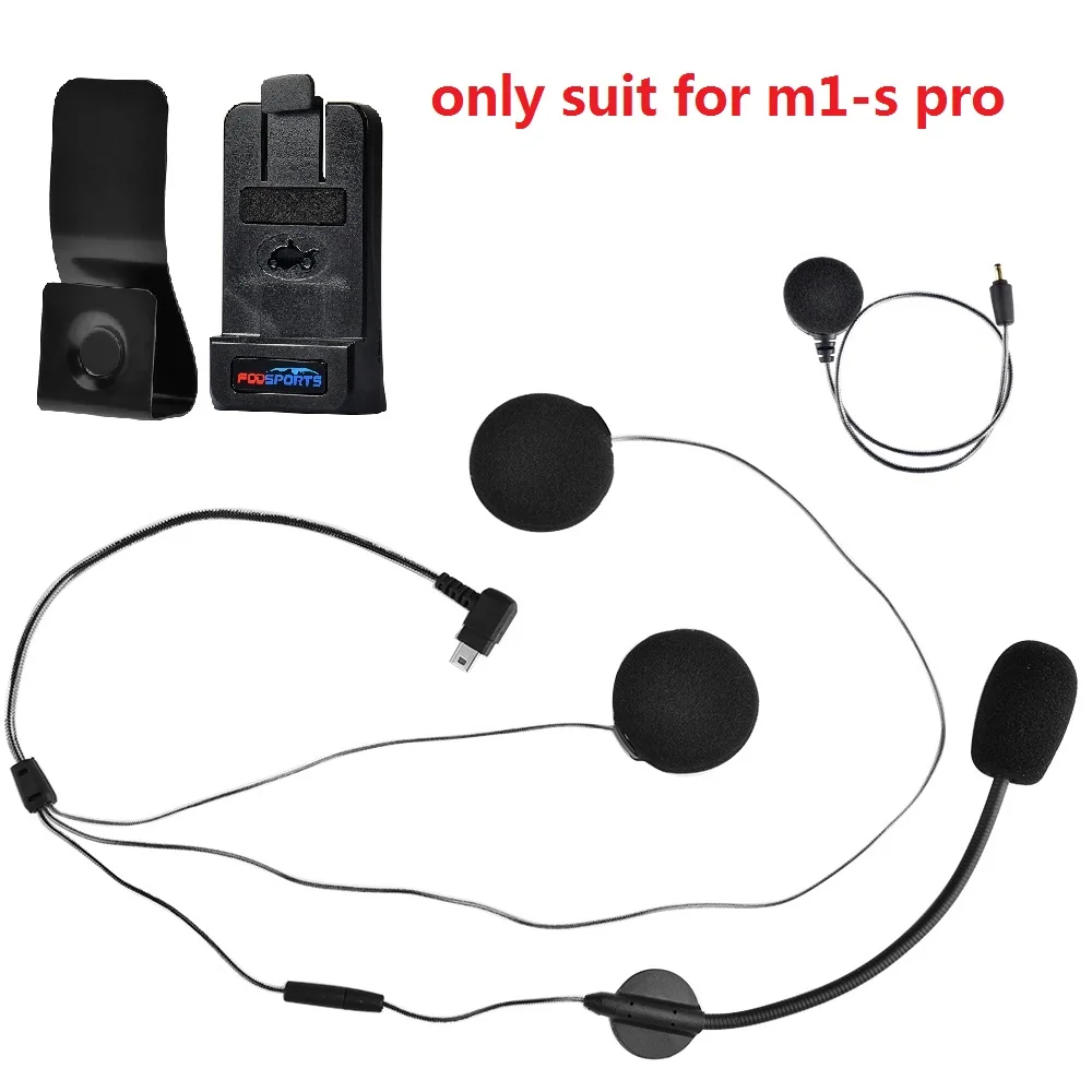 Fodsports Auricolare Auricolare Auricolare Con Clip Per Microfono Per M1-S Pro Casco Moto Auricolare Bluetooth Interfono