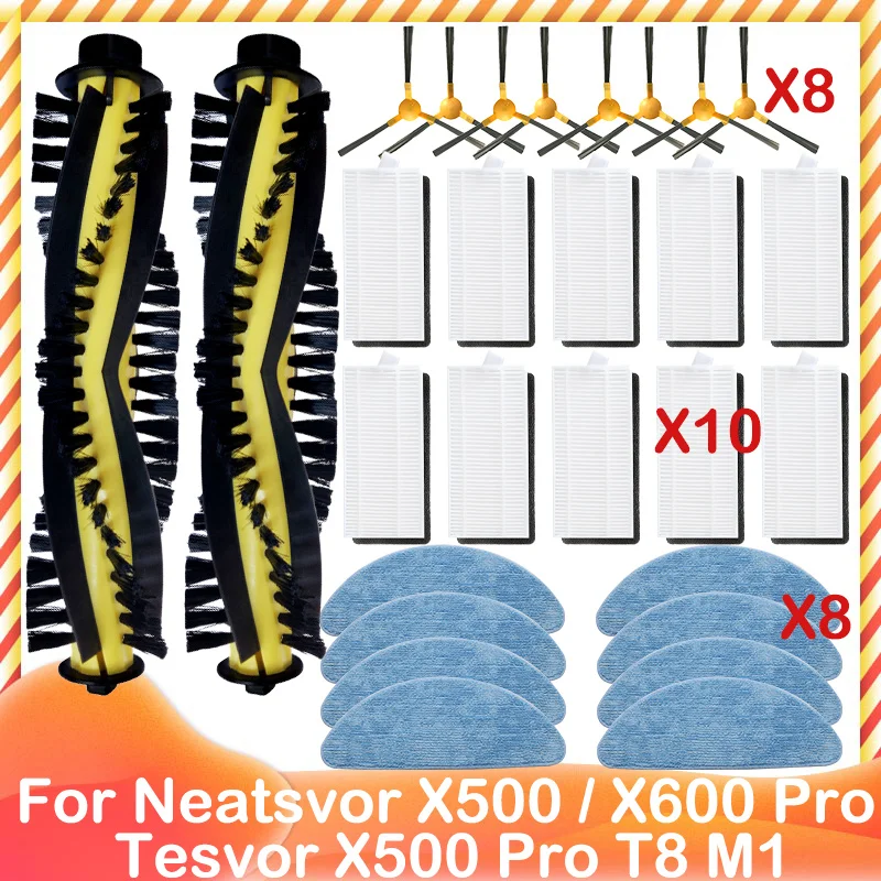 Per Neatsvor X520 X500 Tesvor X500 Pro T8 M1 Ikhos Crea Netbot S15 S14 Filtro Hepa Mop Panno Spazzola Laterale Principale