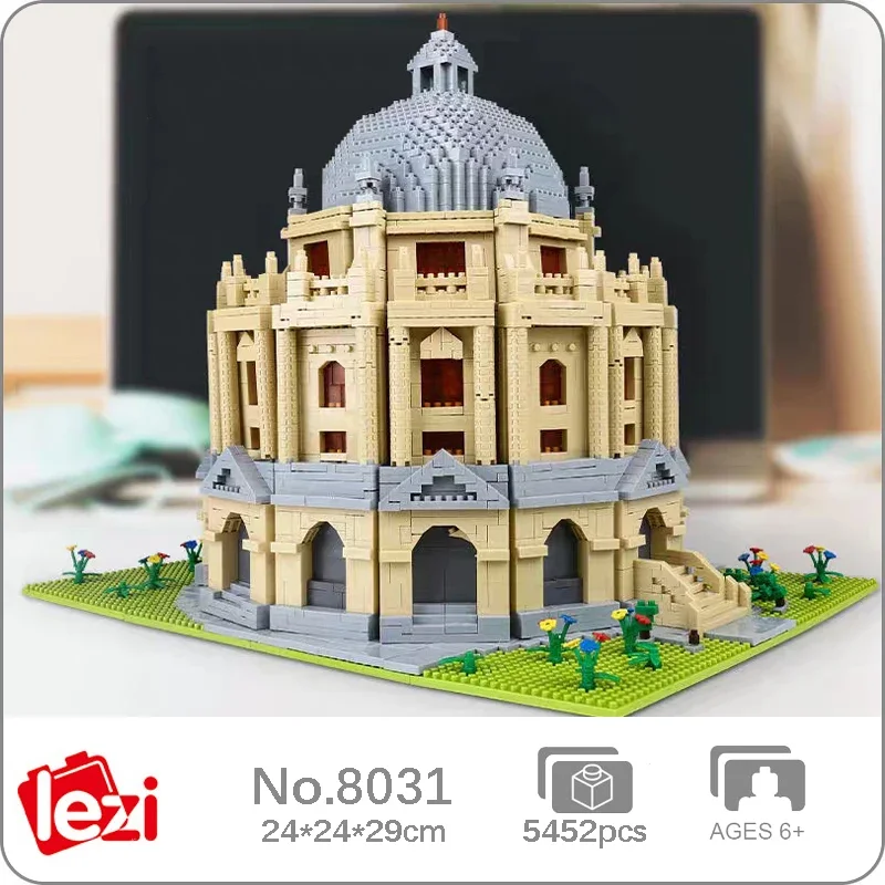 Lezi 8031 World Architecture Oxford University College School Garden Mini Diamond Blocks Bricks Building Toy For Children No Box