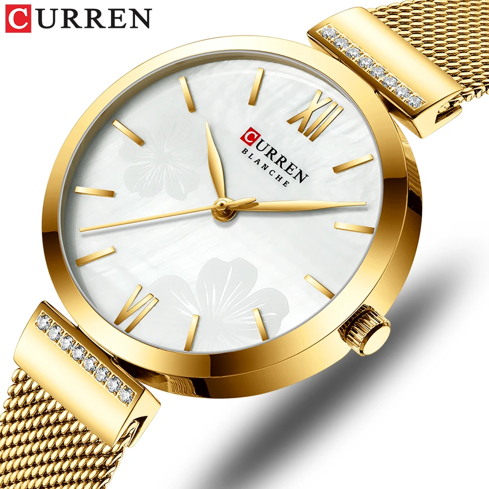 Curren Fashion Watch For Women Luxury Quartz Gold Elegante Bracciale Orologio Da Polso Orologio Da Donna Abito Da Donna In Acciaio Inossidabile