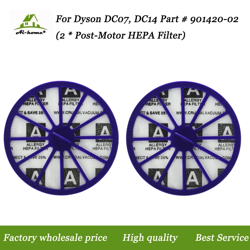 2 X Per Dyson Dc07, Dc14 Viola Post-Motore Filtro Hepa Sostituisce Per Dyson Dc-07 Dc-14 Vuoto Part #901420-02,90142002 Accessorio