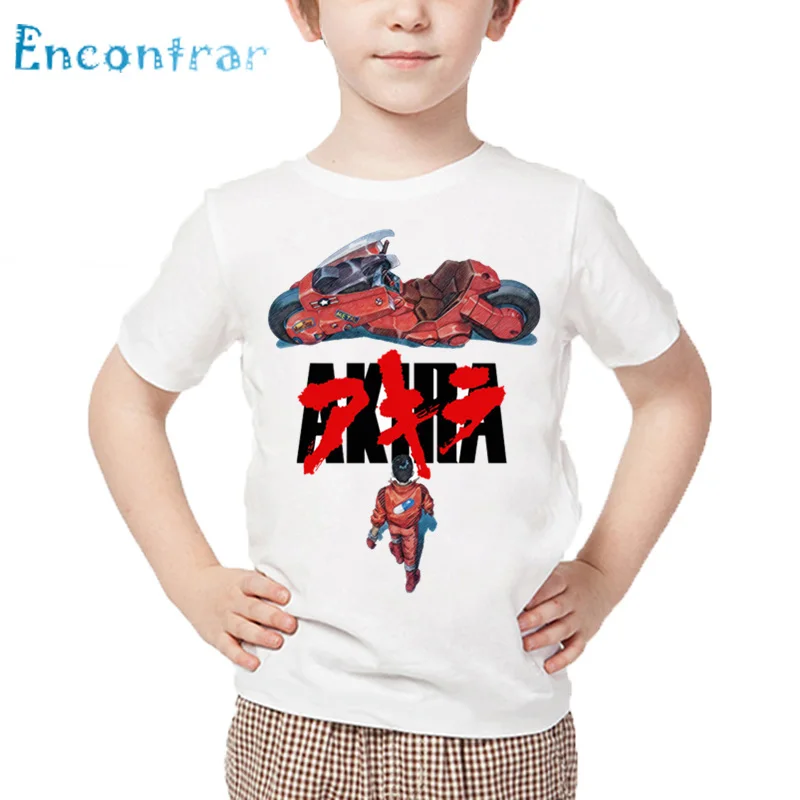 Bambini Akira-Kaneda Bike Anime Print T Shirt Ragazzi/Ragazze Moto Design Divertente T-Shirt Enfant Summer White Tops,Hkphkp5560