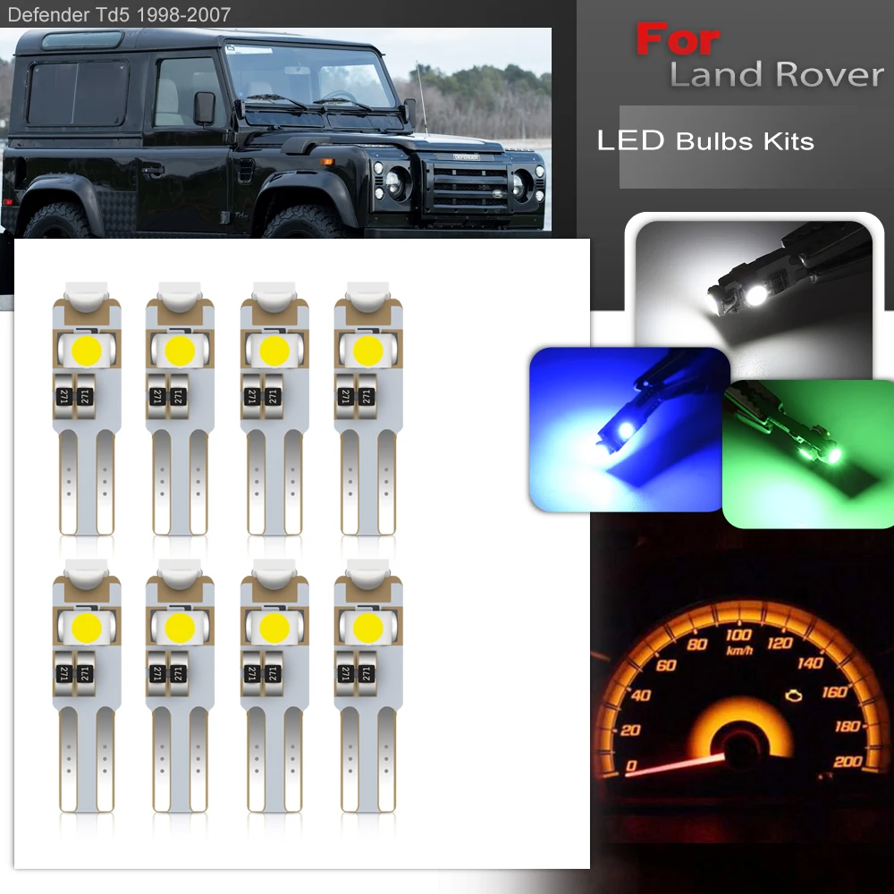 Per Land Rover Defender Td5 1998-2007 Auto Aggiornato Led Speedo Oil Water Temp Riscaldatore Slider Illuminazione Lampadine Accessori