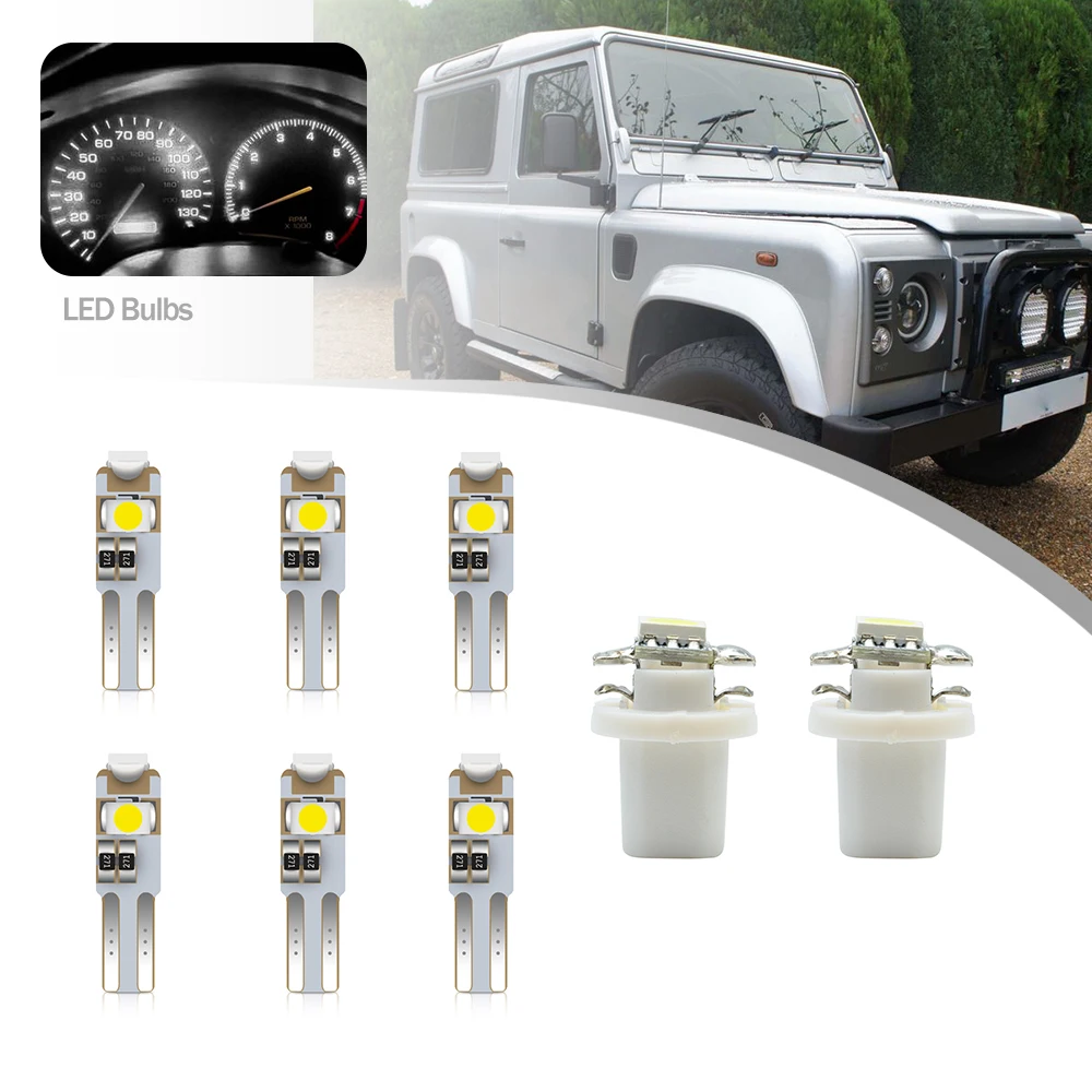 8Pcs Led Car Interior Gauge Tach Gas Clock Instrument Cluster Avvertimento Lampadine Di Retroilluminazione Per Land Rover Defender Td5 Dal 1998 Al 200