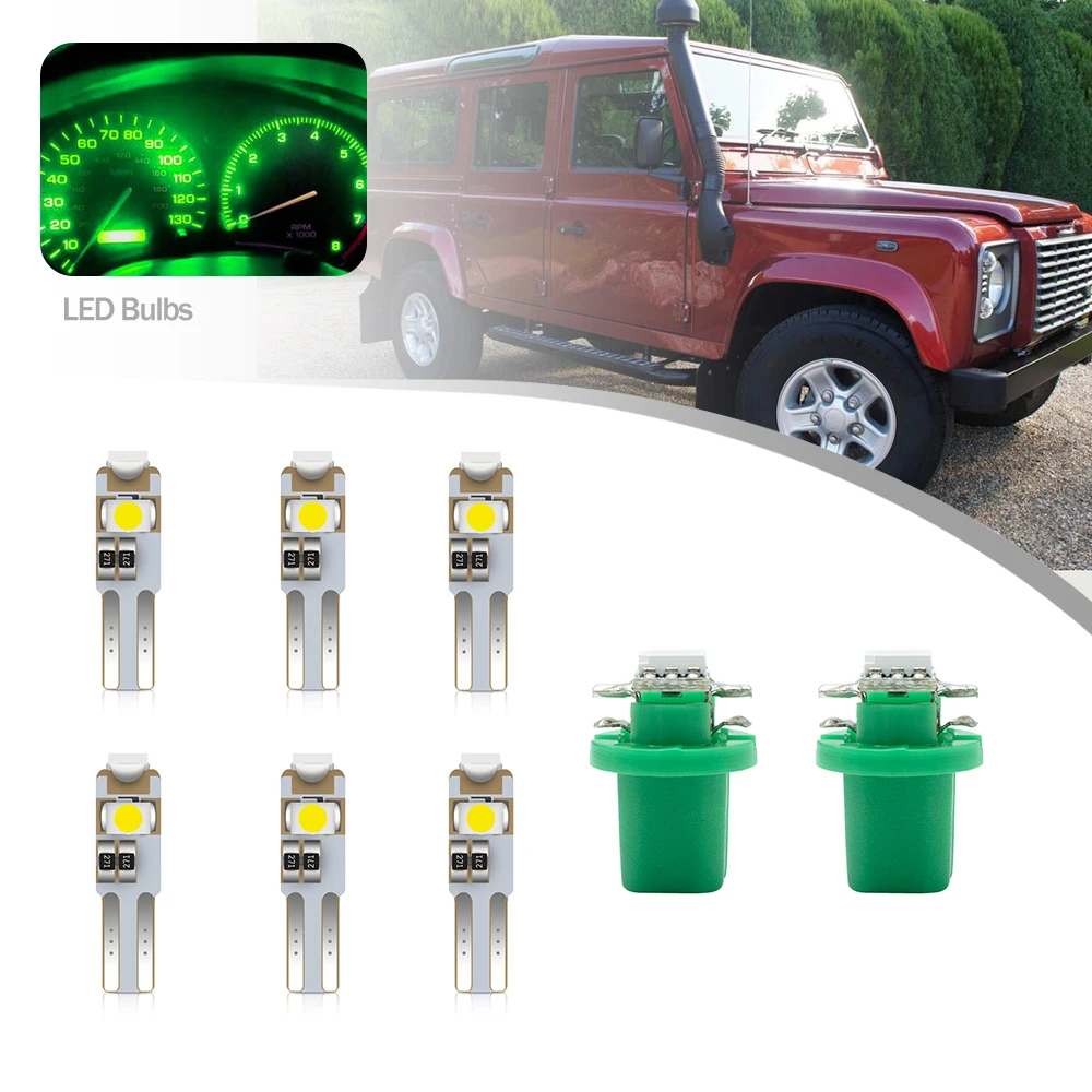 8 Pz Per 1998-2007 Land Rover Defender Td5 Led Car Interior Gauge Tach Gas Clock Strumento Cluster Avvertimento Lampadine Retroilluminate