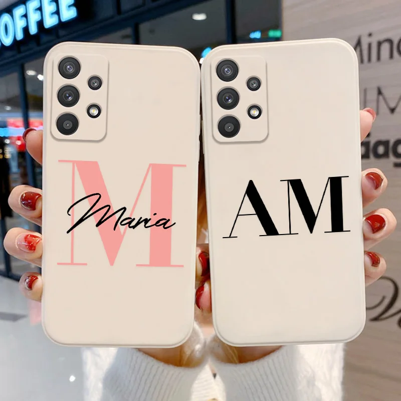 Custodia Con Nome Personalizzato Per Samsung A32 A51 A52S A52 S20 S21 Fe A72 A50 A13 A53 Cover S21 Plus S23 Custodia Con Nome Ultra Fai Da Te S23 Plus