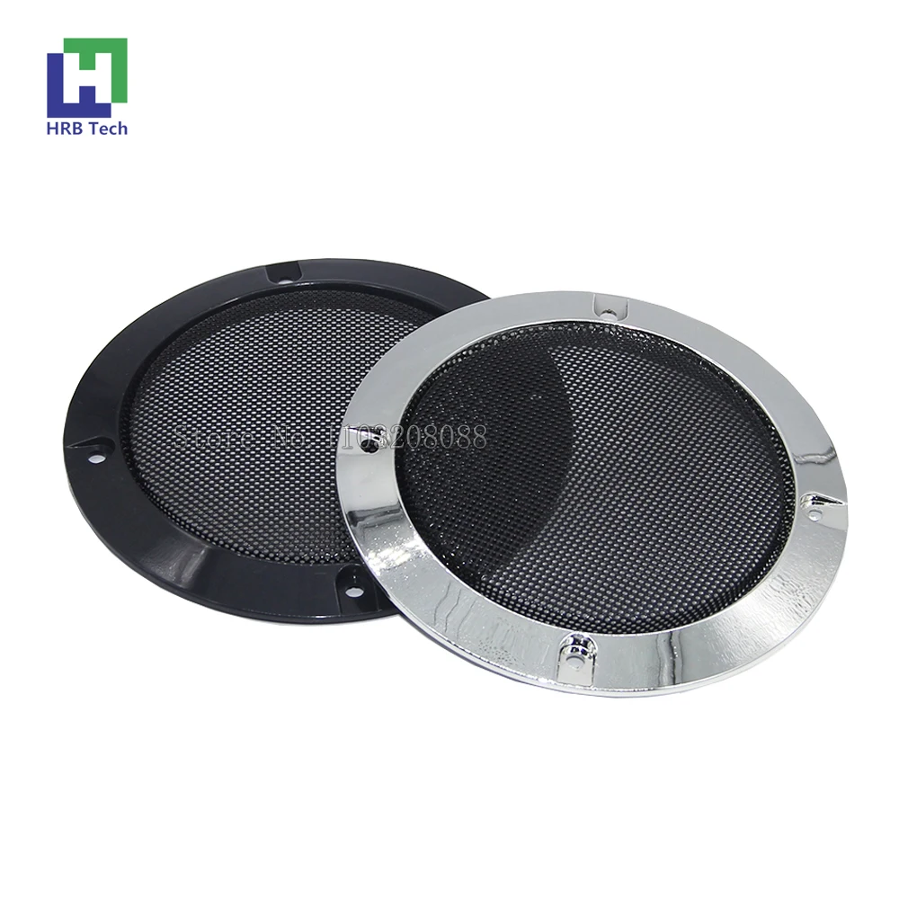 2Pcs 4 Pollici Chrome Silver Speaker Griglia Protettiva Net Con Rete Protettiva In Ferro Nero Fai Da Te Audio Arcade Game Cabinet Decorativo