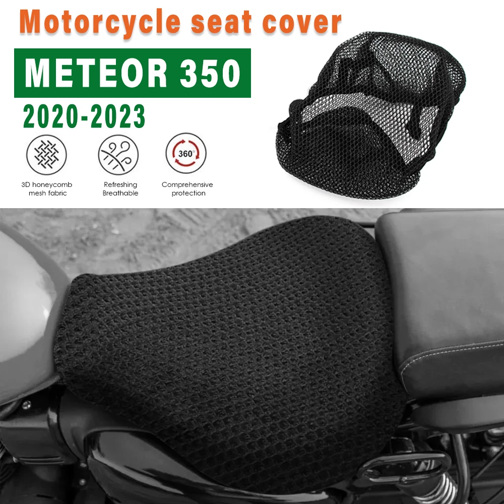 Meteor350 Nuovo Coprisedile Moto Per Royal Enfield Honeycomb Mesh Meteor 350 2020-2023 Pad Isolamento Impermeabile 3D Nylon