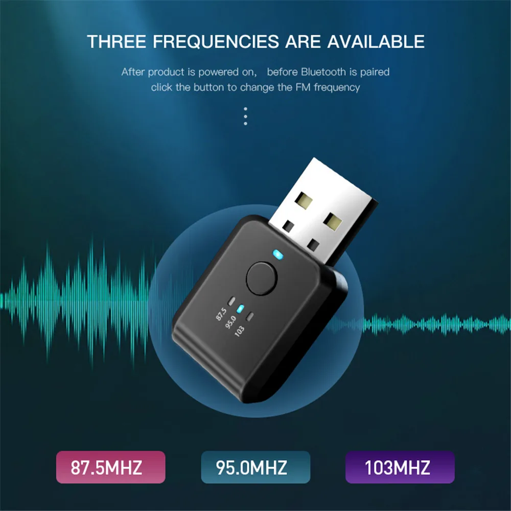 Usb Car Bluetooth 5.1 Trasmettitore Fm Ricevitore Vivavoce Chiamata Mini Usb Power Car Kit Auto Wireless Audio Per Auto Fm Radio