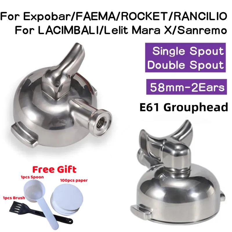 Per Expobar/Faema/Rocket/Rancilio/Lacimbali 58Mm Singolo/Doppio Beccuccio Split Coffee Portafiltro Portafiltro E61 Testa Di Fermentazione