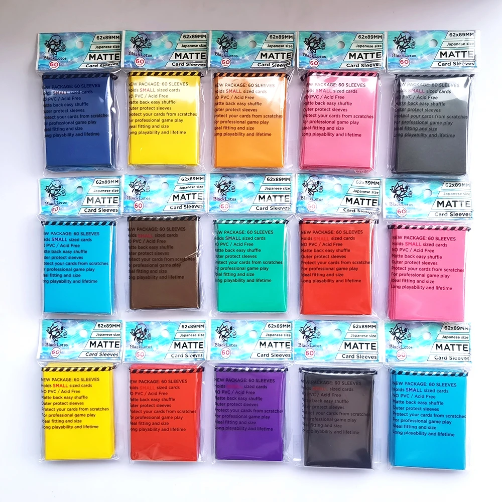60/Bag Yu-Gi-Oh Matte Black White Red Card Sleeves Ygo Trading Card Sleeve Deck Shield Card Protector Japan Mini Size 62X89Mm