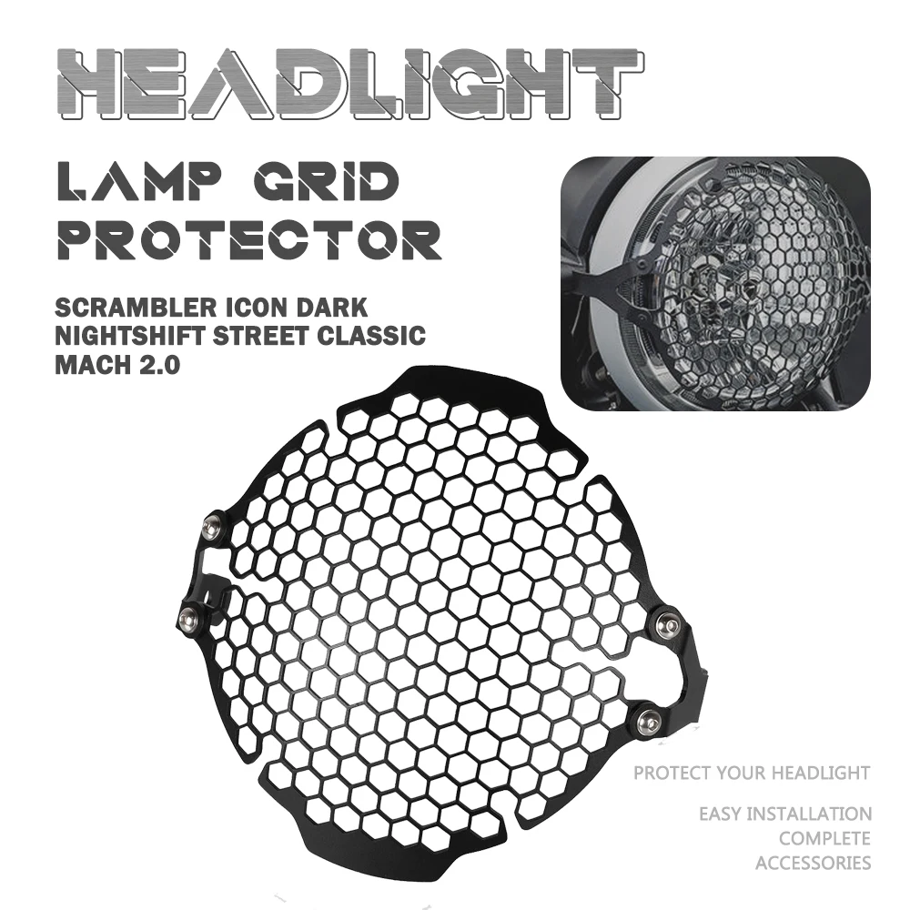 Per Ducati Scrambler Icon 2015-2021 2020 Icon Dark Moto Protezione Faro Griglia Protezione Faro Lampada Copertura Griglia Parte