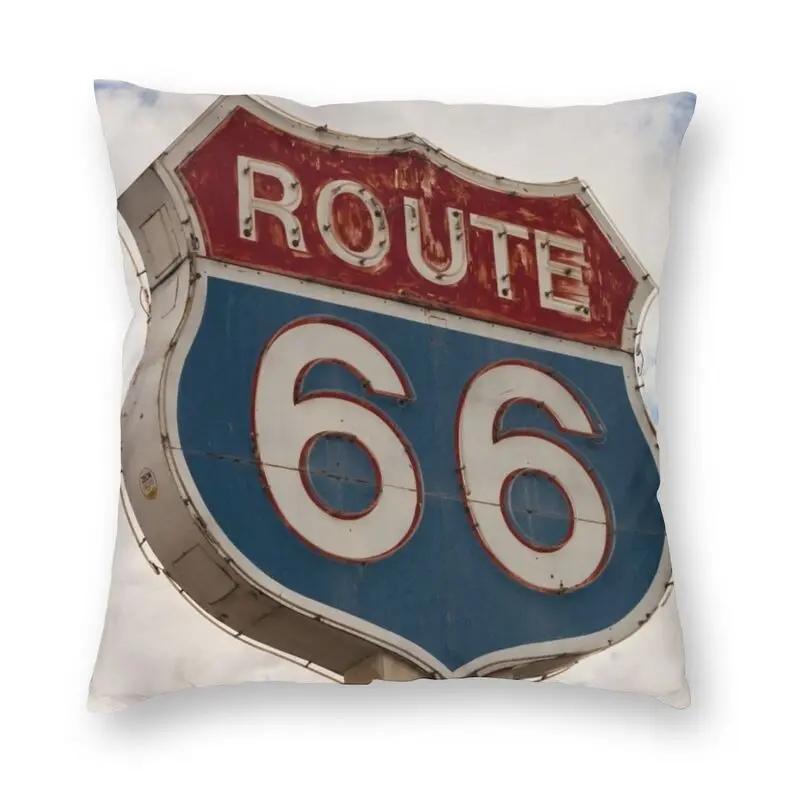 Iconic Americana Route 66 Sign Fodera Per Cuscino Stampa California Usa Federa Per Cuscino Per Divano Cool Federa Decorazione Per La Casa